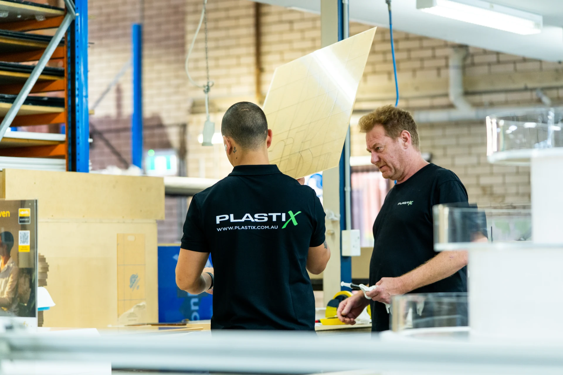 Plastix team working together in the Kingsgrove workshop